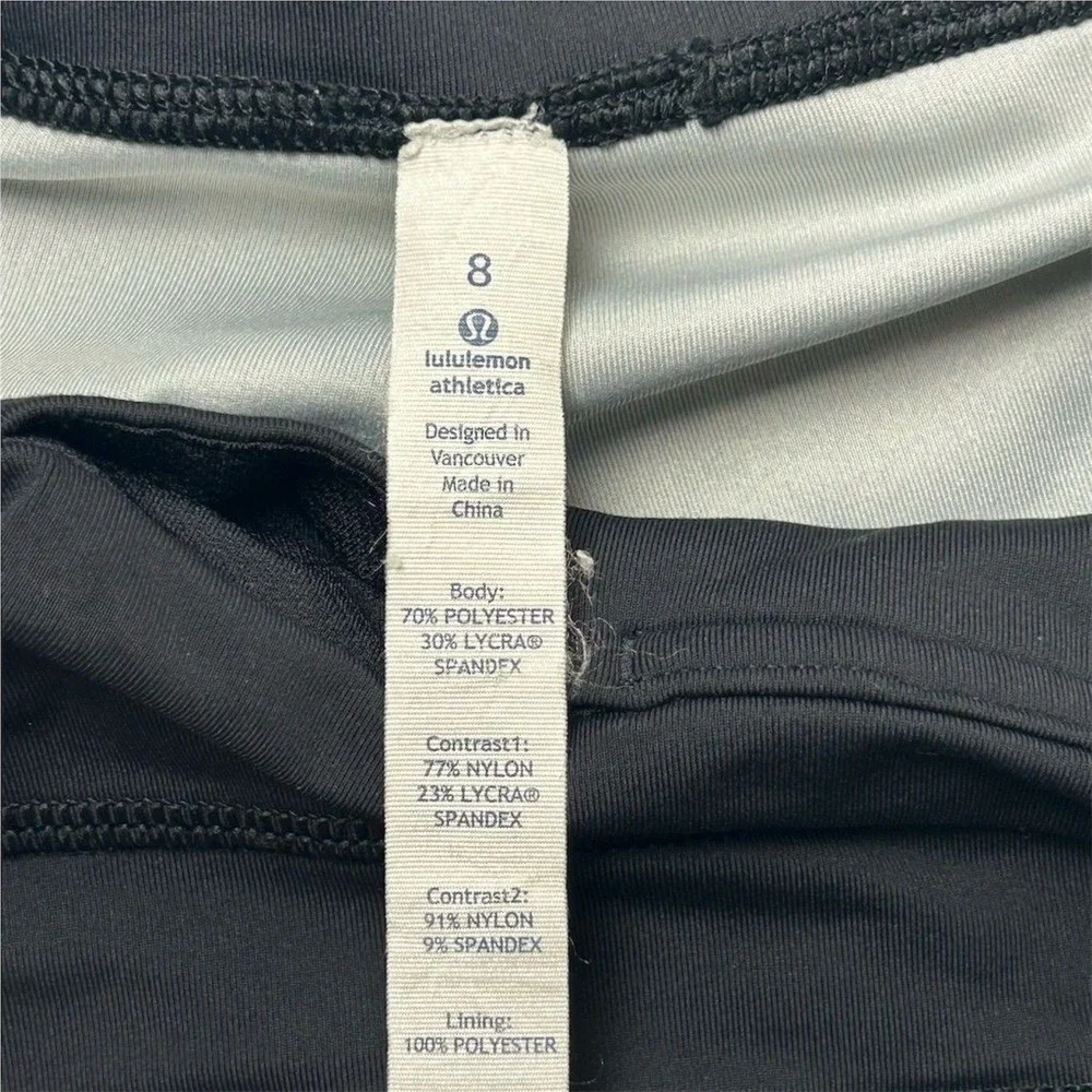 Lululemon Women's Black Inspire Crop Leggings Size 8 Running Yoga‎ Gym